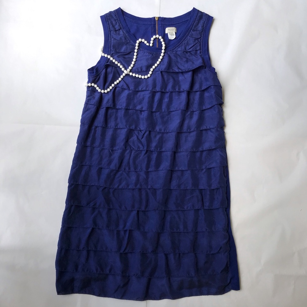 Silk and Cotton Blend Straight Ruffle Dress